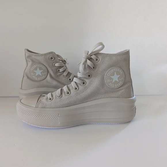 Converse Chuck Taylor All Star Move Edge Glow Platform Sneakers Pale Putty - Picture 9 of 12